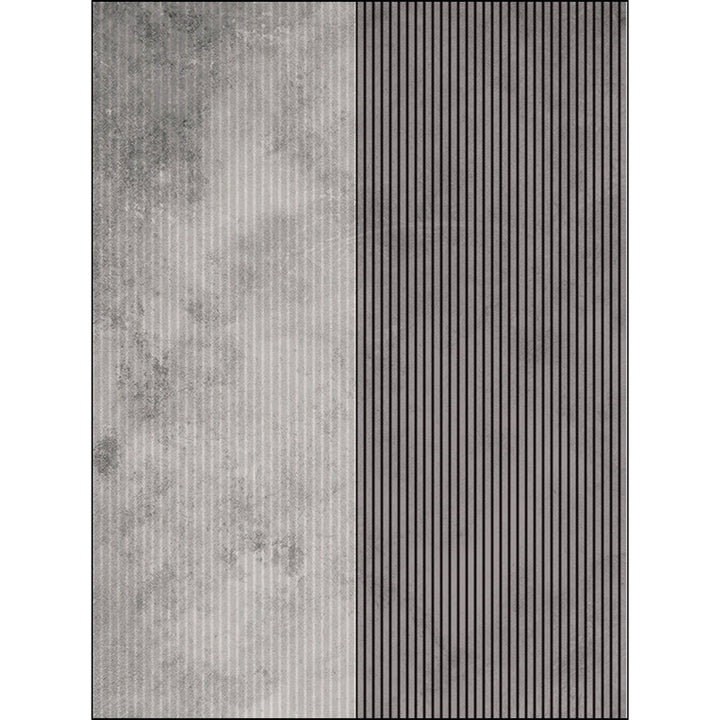 Gray Simple Carpet Polyester Striped Pattern Carpet Washable Non-Slip Back Carpet for Living Room | Bowlift
