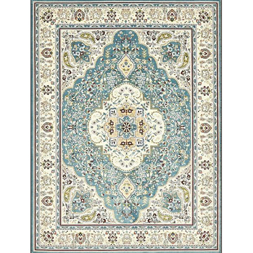 Moroccan living room rug in turquoise medallion floral pattern rug polyester non-slip stain-resistant area rug | Bowlift