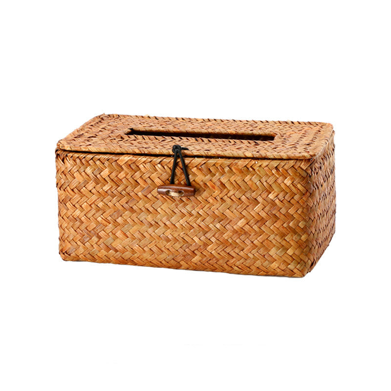 Handwoven Wicker Tissue Box Holder Bowlift