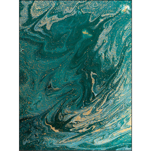Green and gold contemporary rug polyester watercolor pattern rug washable non-slip back rug for the living room | Bowlift