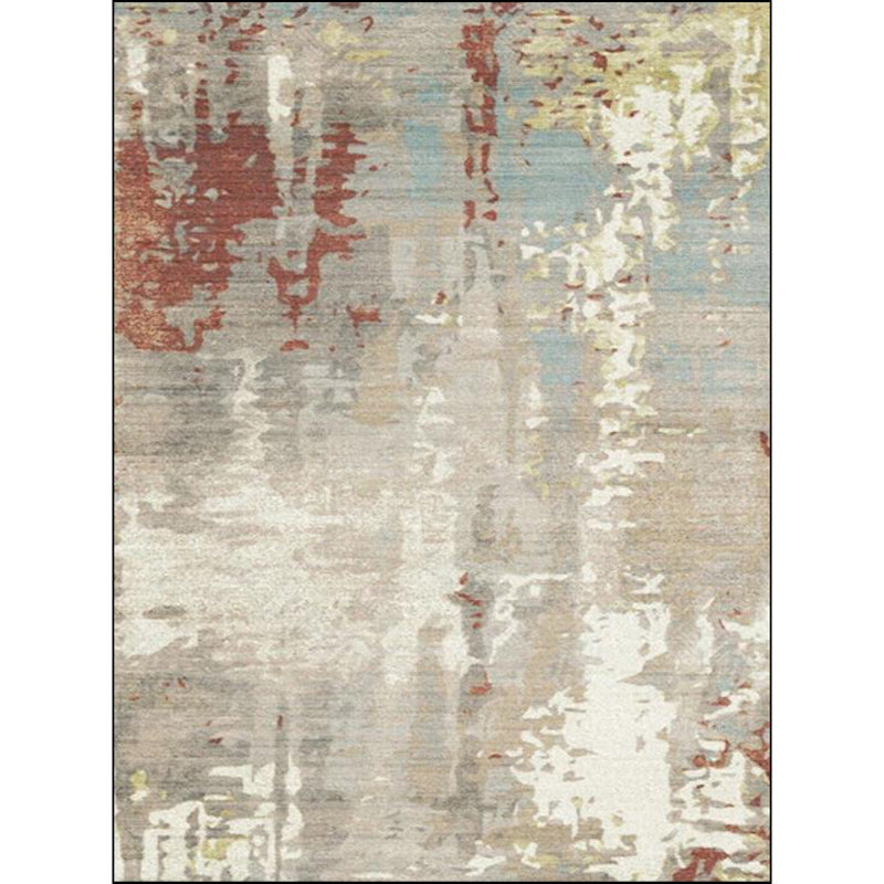Whitewash Abstract Rug Light Apricot Industrial Rug Polyester Washable Non-slip Underlay Rug for the Living Room | Bowlift