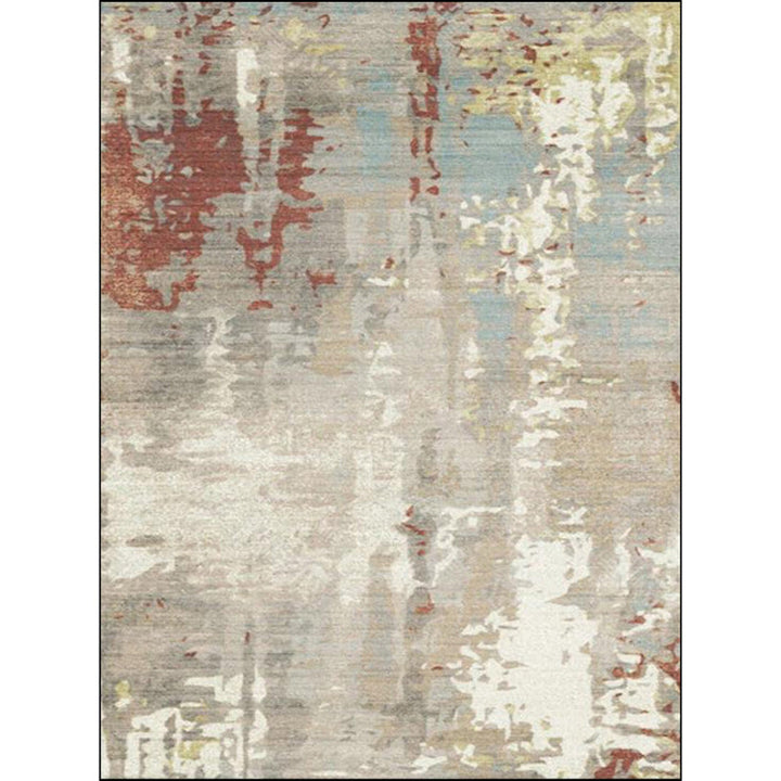 Whitewash Abstract Rug Light Apricot Industrial Rug Polyester Washable Non-slip Underlay Rug for the Living Room | Bowlift