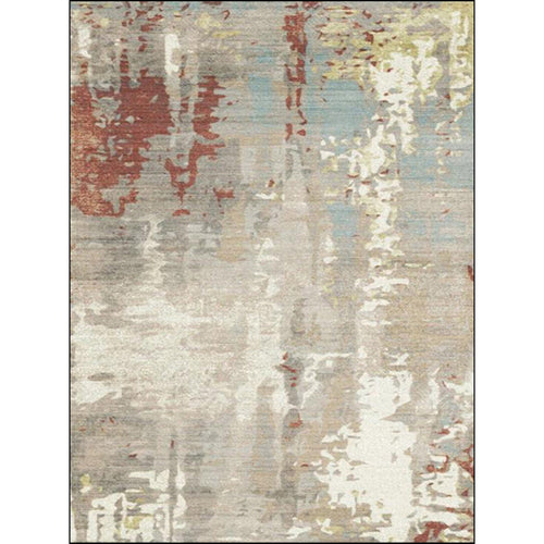 Whitewash Abstract Rug Light Apricot Industrial Rug Polyester Washable Non-slip Underlay Rug for the Living Room | Bowlift
