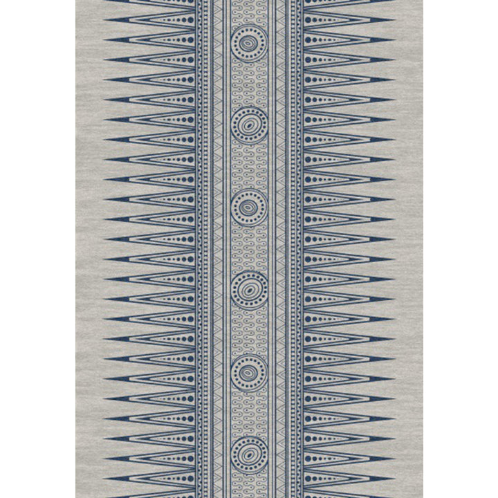 BowLift | Southwest Living Room Rug in Gray Tribal Triangle Circle Pattern Rug Polyester Non-Slip Pet Friendly Area Rug
