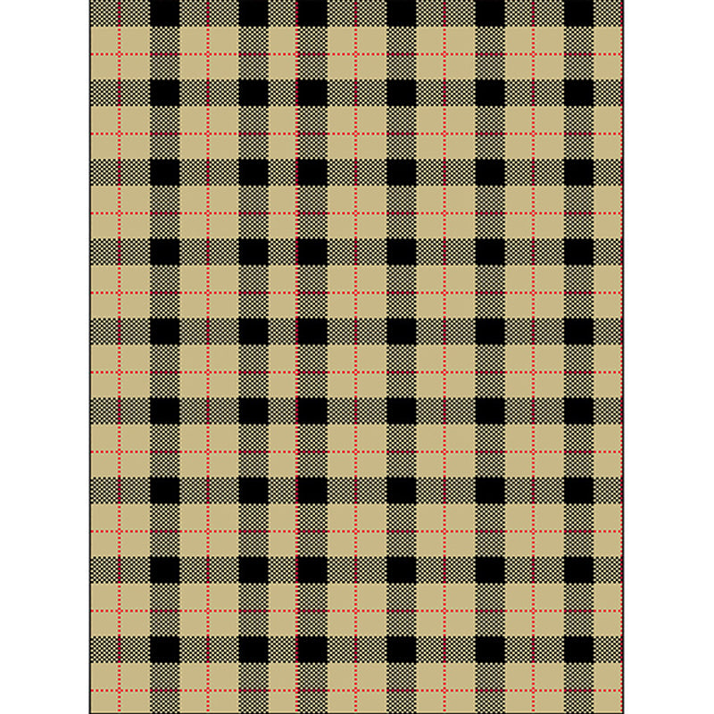 Modern living room carpet in yellow checked dotted line print carpet polyester non-slip backing washable carpet | Bowlift