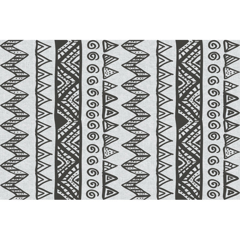 Americana Southwestern rug in gray triangle-diamond pattern rug polyester pet-friendly rug for home decor | Bowlift