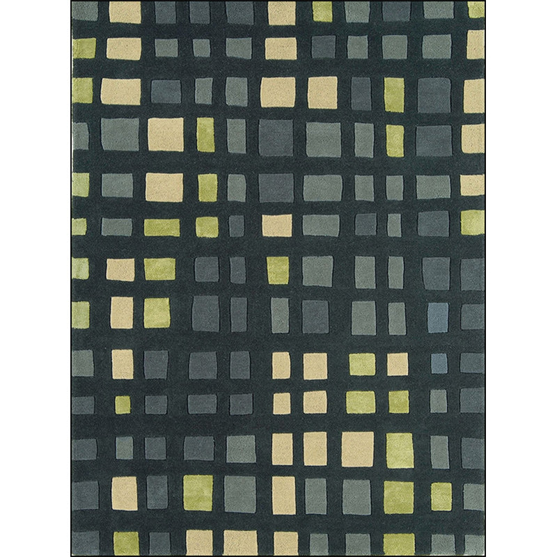 BowLift | Simple novelty carpet in green checkered pattern Carpet Polyester Non-slip Stain-resistant rug for home decoration