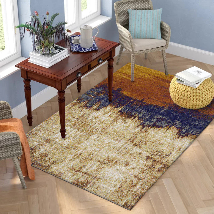 BowLift | Brown industrial carpet Polyester oil painting print carpet washable non-slip backing carpet for the living room