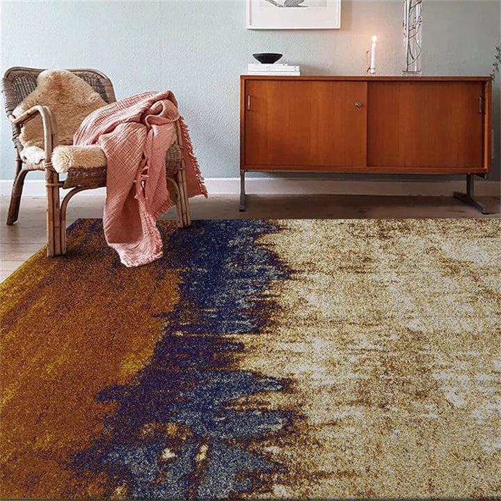 BowLift | Brown industrial carpet Polyester oil painting print carpet washable non-slip backing carpet for the living room
