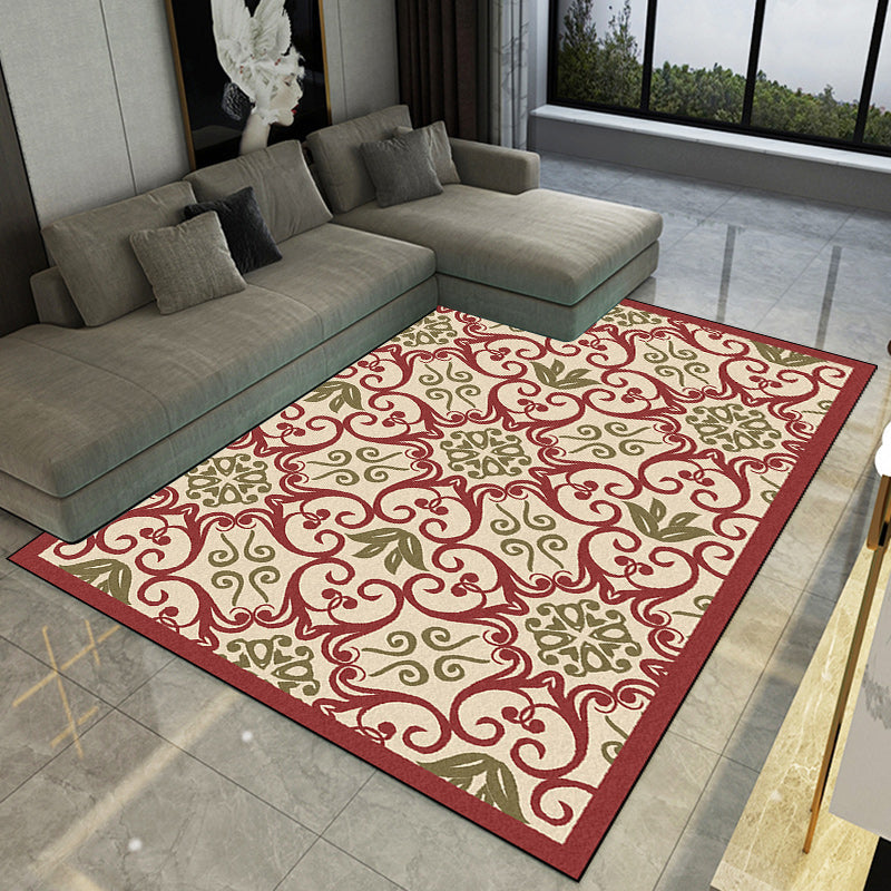 Moroccan Living Room Rug Multicolor Design Printed Carpet Polyester Pet Friendly Stain Resistant Carpet | Bowlift