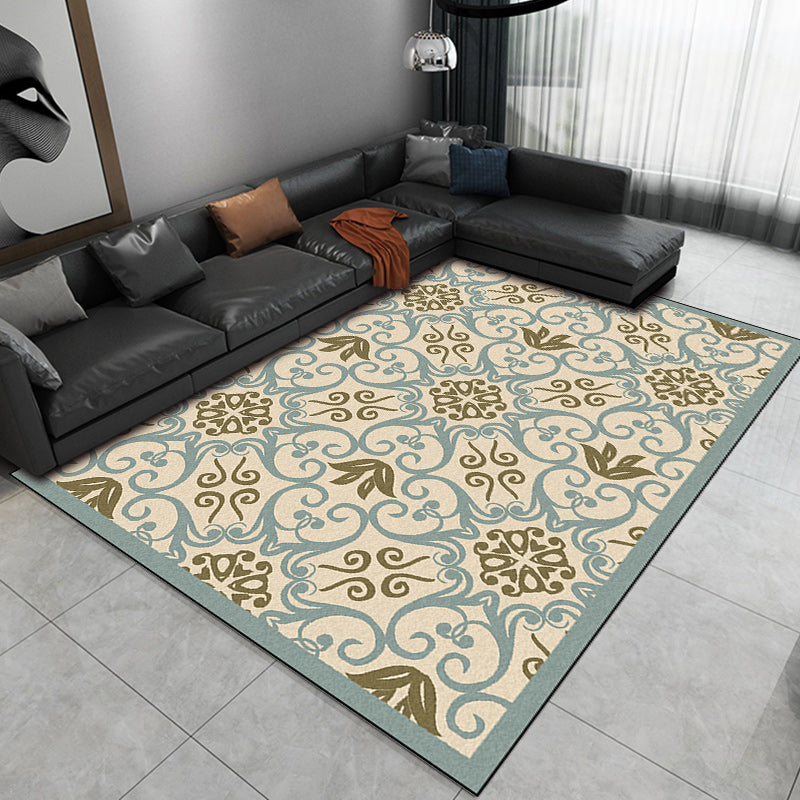 Moroccan Living Room Rug Multicolor Design Printed Carpet Polyester Pet Friendly Stain Resistant Carpet | Bowlift