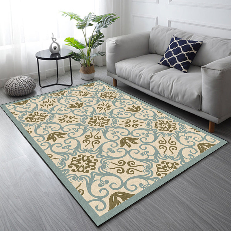 Moroccan Living Room Rug Multicolor Design Printed Carpet Polyester Pet Friendly Stain Resistant Carpet | Bowlift