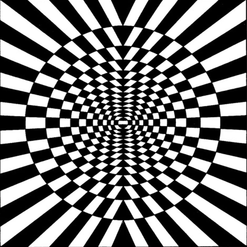 BowLift | Novelty Living Room Rug in Black and White 3D Circle Stripe Pattern Rug Polyester Pet-Friendly Washable Rug