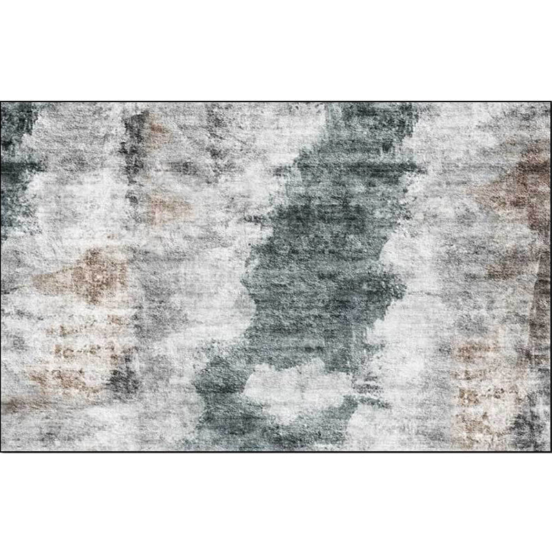 BowLift | Gray Contemporary Area Rug Polyester Abstract Rug Washable Non-Slip Back Carpet for Living Room