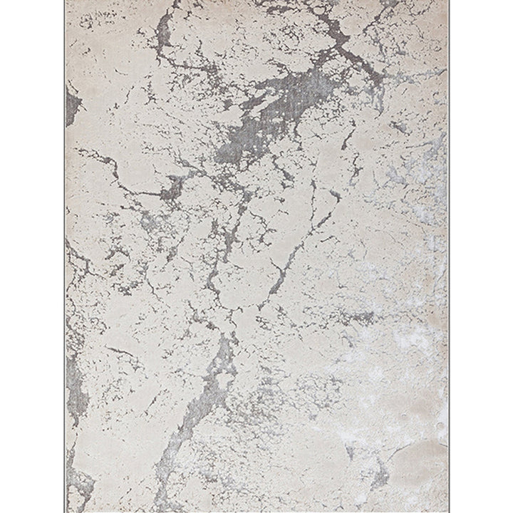 Nordic Modern Rug in Ivory Abstract Marble Pattern Rug Polyester Machine Washable Non-Slip Rug for Home Decor | Bowlift