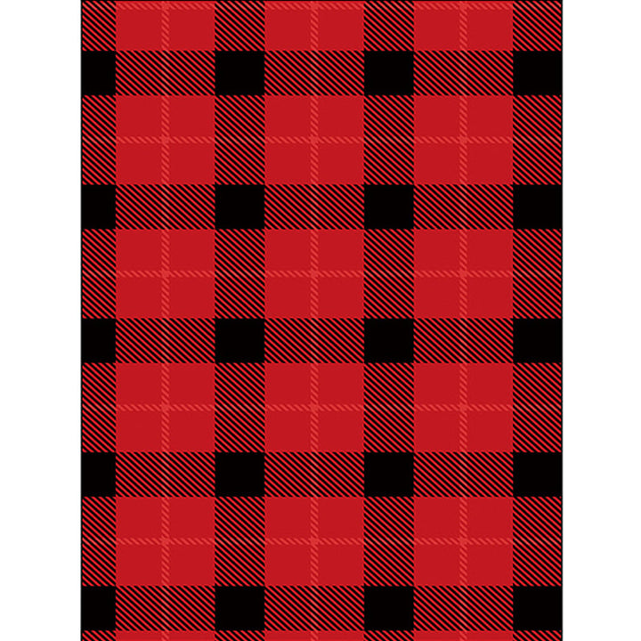 Modern living room rug in brown and red tartan pattern rug polyester pet-friendly area rug | Bowlift