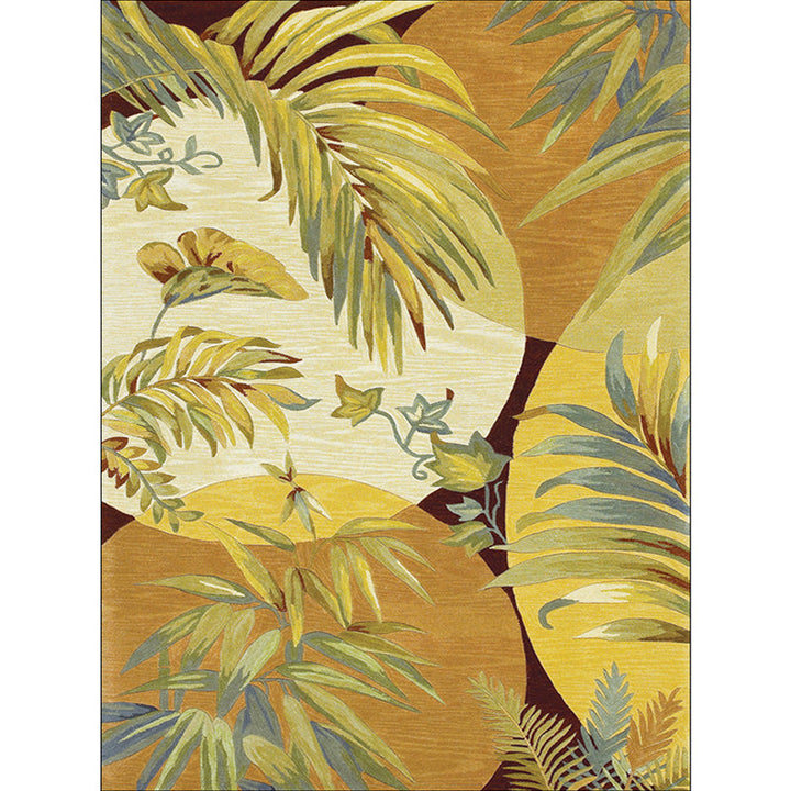 BowLift | Orange Modern Area Rug Polyester Botanical Pattern Rug Washable Non-Slip Backing Carpet for Living Room