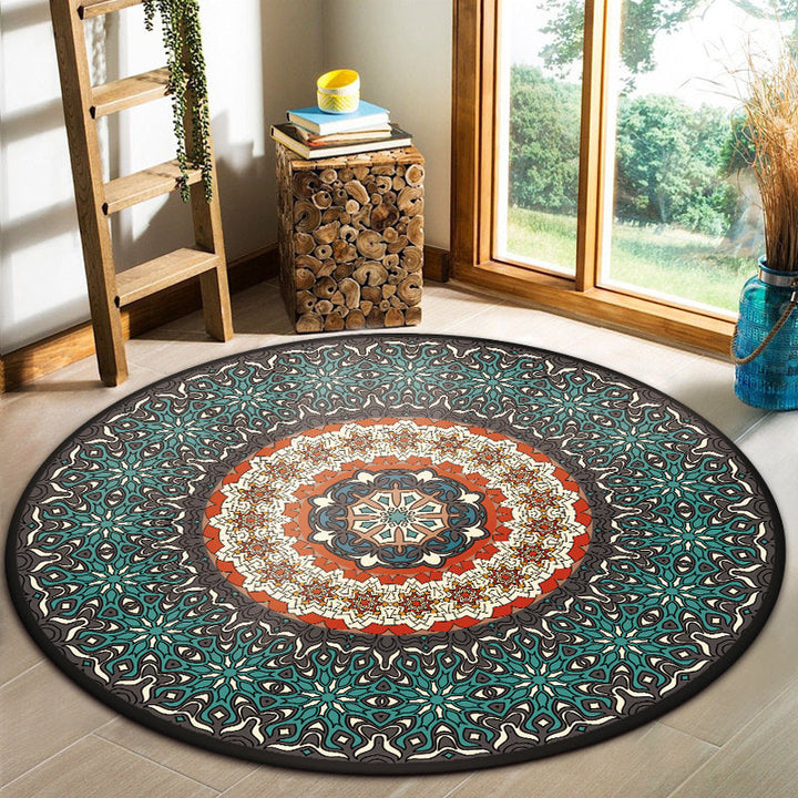BowLift | Oriental Moroccan rug in blue floral pattern rug polyester pet-friendly rug for home decor