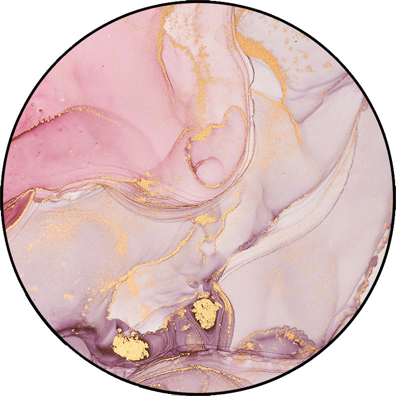 Modern living room rug in pink abstract watercolor painting printed rug polyester non-slip washable area rug | Bowlift