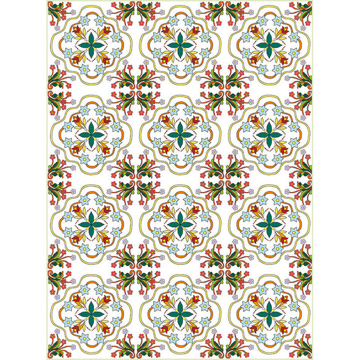 BowLift | Ivory Bedroom Carpet Moroccan Motif Pattern Carpet Polyester Washable Stain Resistant Carpet
