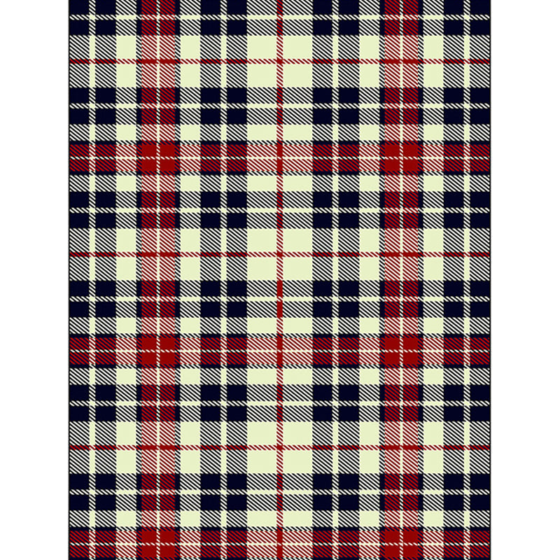 Minimalist modern rug in yellow check pattern rug polyester non-slip backing rug for home decor | Bowlift