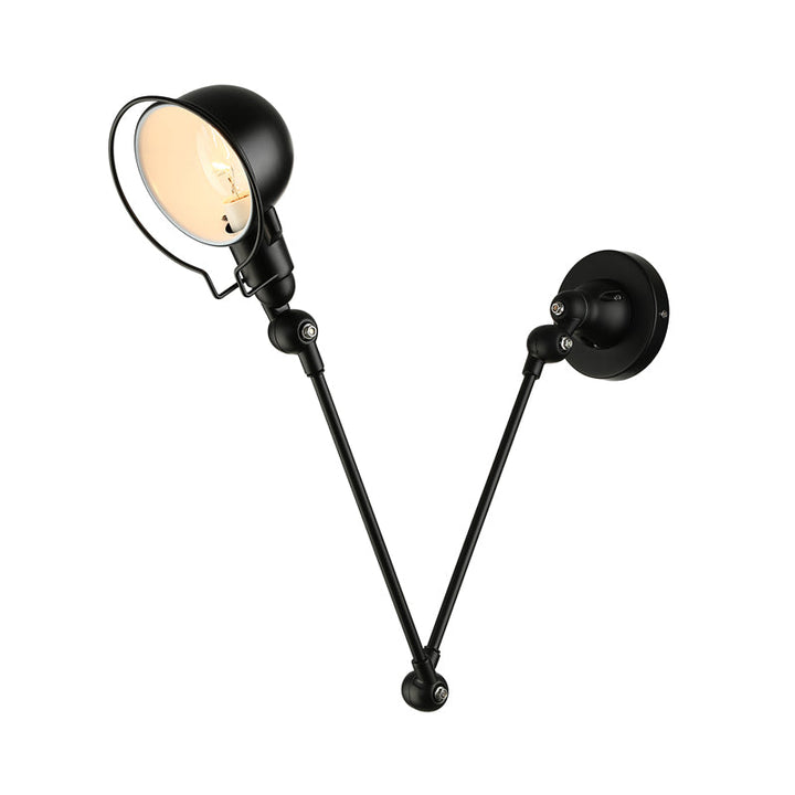 BowLift | Black/White Swing Arm Wall Light with Bowl Shade Industrial Metal 1 Head Hallway Wall Lamp