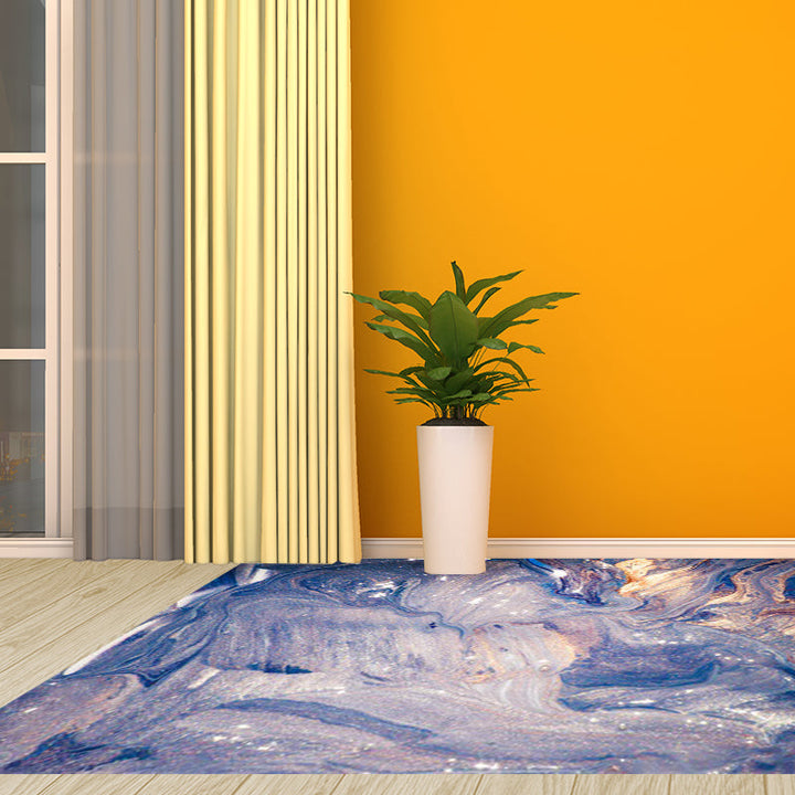 Green and blue bedroom rug modern abstract water pattern rug made of polyester pet-friendly washable rug | Bowlift