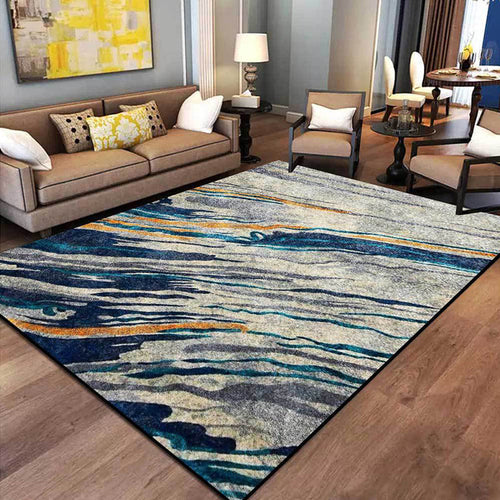Casual modern rug in gray abstract pattern rug polyester machine washable non-slip backing rug for home decor | Bowlift