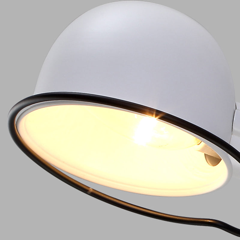 BowLift | Black/White Swing Arm Wall Light with Bowl Shade Industrial Metal 1 Head Hallway Wall Lamp