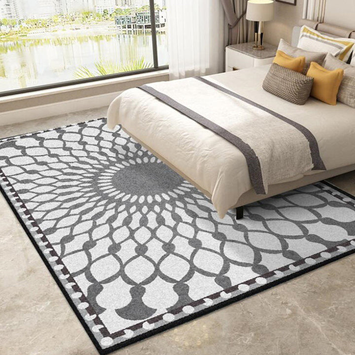 BowLift | Gripe Bedroom Carpet Moroccan Geometric Mesh Pattern Area Rug Polyester Non-Slip Back Carpet