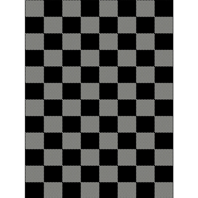 Black and Gray Bedroom Carpet Modern Checkered Pattern Carpet Polyester Washable Pet-Friendly Carpet | Bowlift