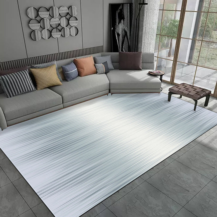 Nordic Modern Rug in Ivory Abstract Stripe Pattern Rug Polyester Machine Washable Rug for Home Decoration | Bowlift