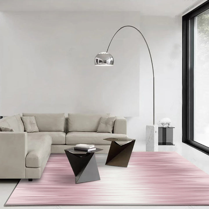 Nordic Modern Rug in Ivory Abstract Stripe Pattern Rug Polyester Machine Washable Rug for Home Decoration | Bowlift