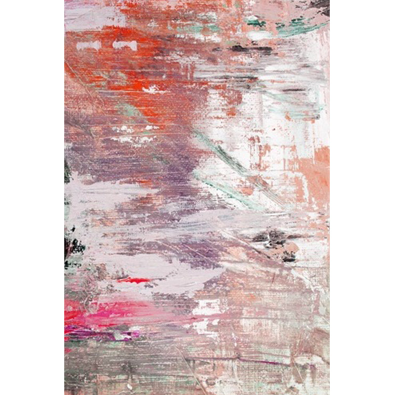 Pink Bedroom Rug Modern Abstract Oil Painting Pattern Area Rug Polyester Non-Slip Back Machine Washable Rug | Bowlift