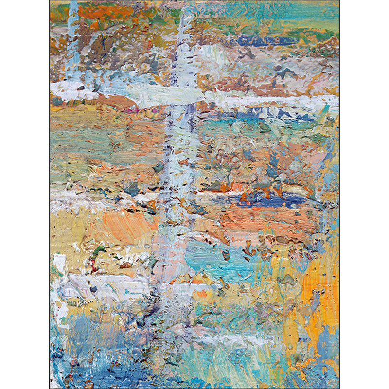Colorful bedroom carpet Modern abstract oil painting pattern area rug Polyester non-slip machine washable rug | Bowlift