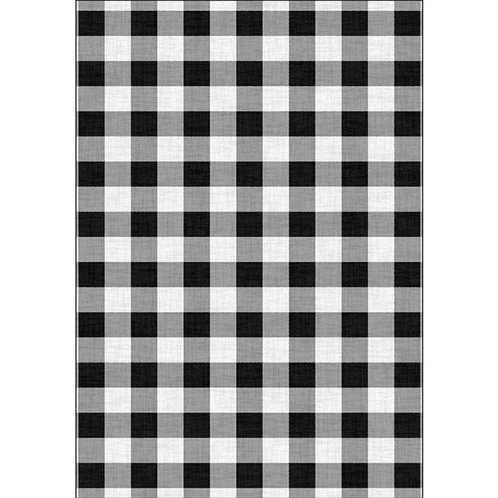 Black and White Bedroom Rug Modern Checkered Pattern Rug Polyester Washable Stain Resistant Rug | Bowlift