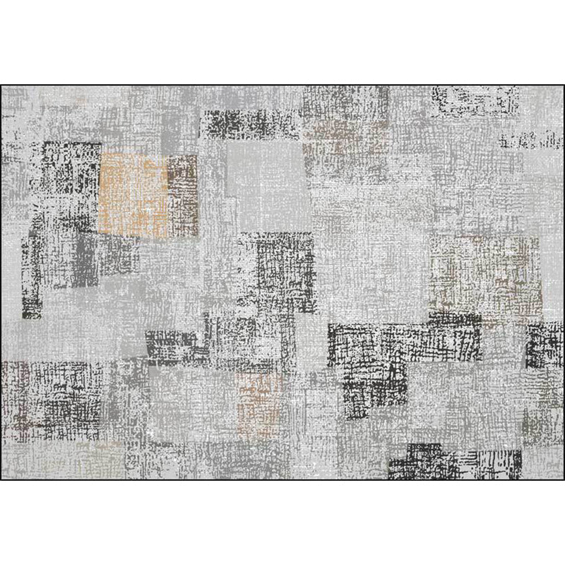 BowLift | Gray Bedroom Carpet Novelty Color Block Pattern Area Rug Polyester Non-Slip Pet-Friendly Rug