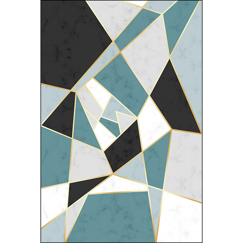 Stylish Color Box Rug Black and Green Simple Rug Polyester Washable Non-Slip Back Rug for the Living Room | Bowlift