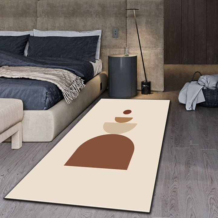Light pink novelty rug polyester geometric pattern rug machine washable non-slip rug for the living room | Bowlift