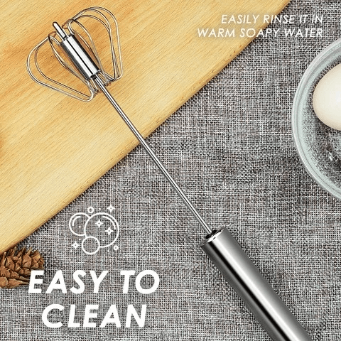 Kitchen Semi-automatic Egg Beater Stainless Steel Easy Whisk | Bowlift