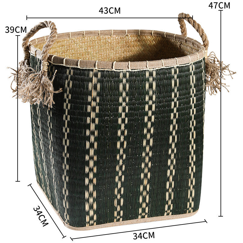 Handwoven Storage Basket with Decorative Handles Bowlift