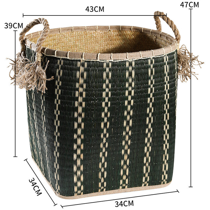 Handwoven Storage Basket with Decorative Handles Bowlift