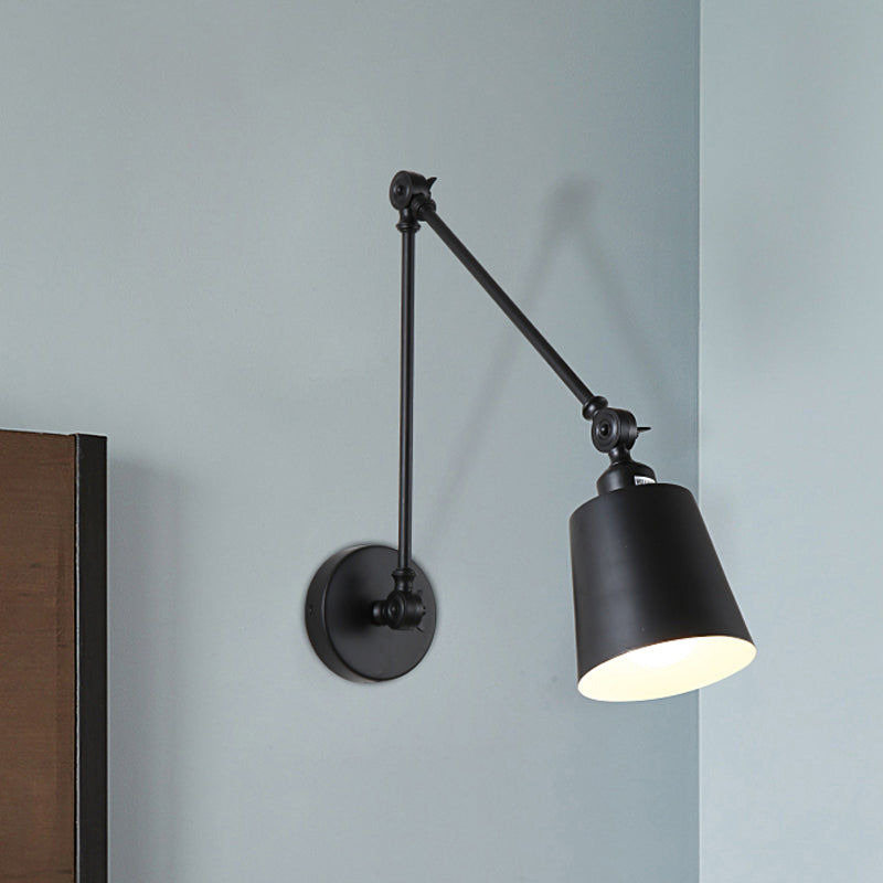 BowLift | 1 Light Metal Wall Lamp Contemporary Black/Rust Colored Tailored Bedroom Wall Lamp Sconces with Adjustable Arm