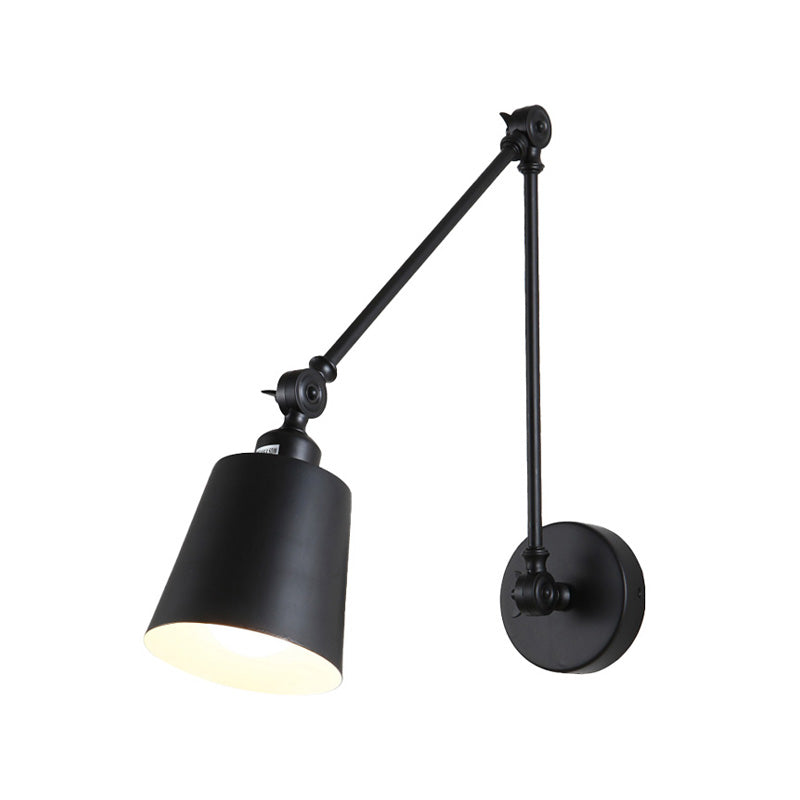 BowLift | 1 Light Metal Wall Lamp Contemporary Black/Rust Colored Tailored Bedroom Wall Lamp Sconces with Adjustable Arm