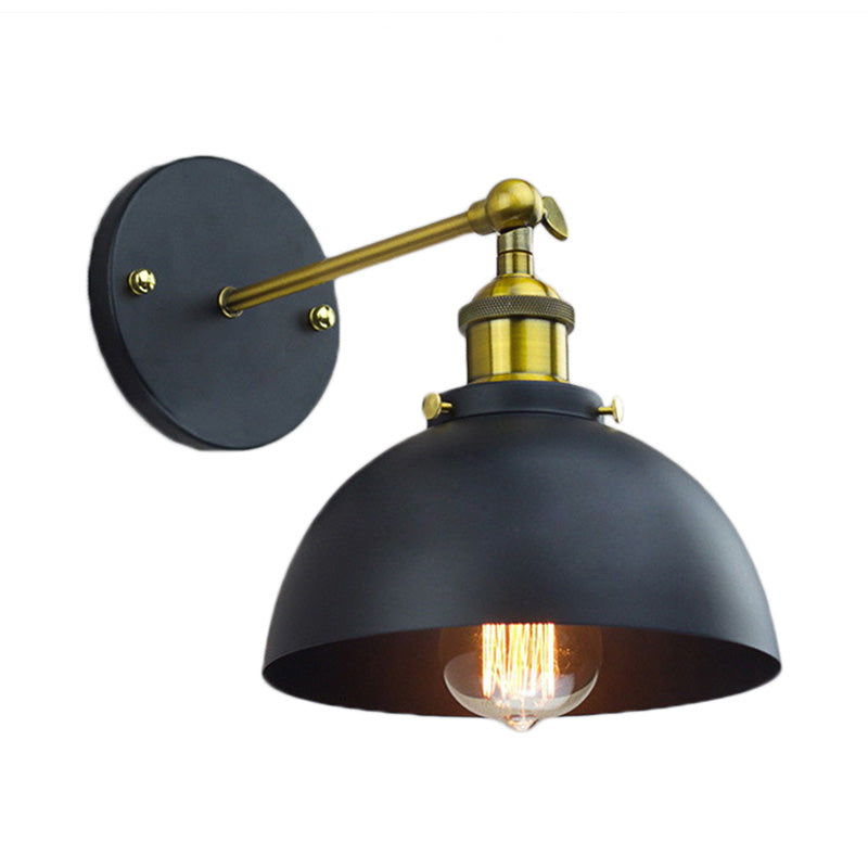 BowLift | 1 Head Wall Light with Dome Shade Metal Rotatable Wall Lamp in Brass Finish for Balcony