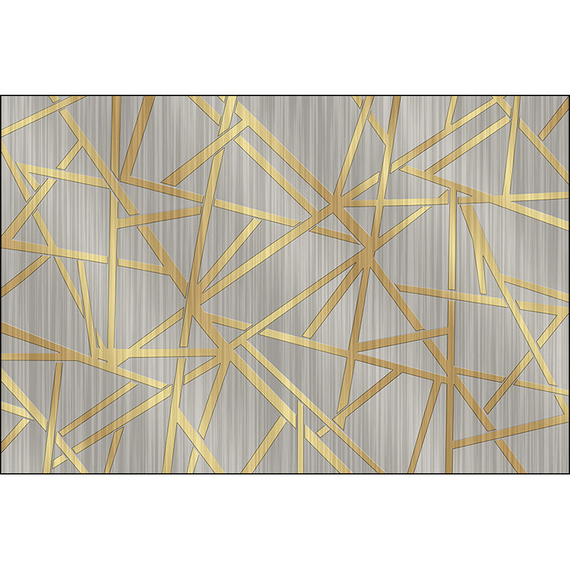 BowLift | Modern Novelty Carpet in Gray Geometric Lines Pattern Carpet Polyester Washable Non-slip Area Rug for Home Decoration