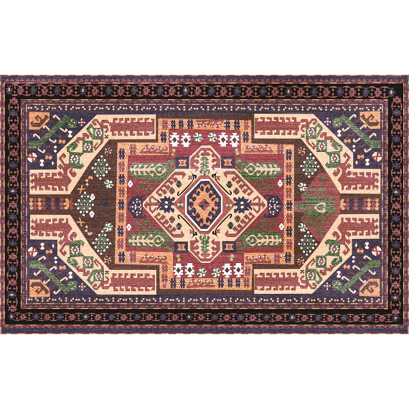 BowLift | Southwest living room rug in red tribal irregular shape print rug polyester washable area rug