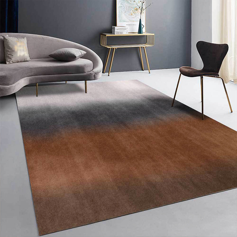 Unique abstract ombre rug brown and gray simple rug polyester washable non-slip backing rug for the living room | Bowlift