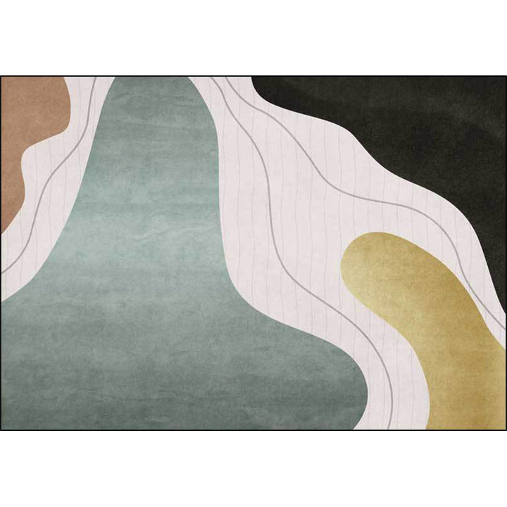 BowLift | Colorful Bedroom Carpet Novelty Color Block Line Pattern Area Rug Polyester Stain Resistant Carpet