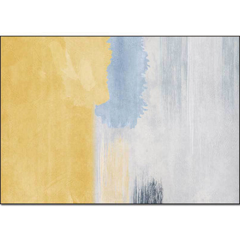 Stylish abstract rug Yellow and Gray Nordic rug Polyester Washable Non-slip back rug for the living room | Bowlift